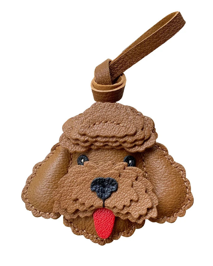 Poodle Bag Charm -  Genuine Leather 