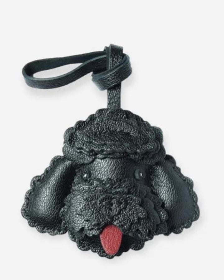 Poodle Bag Charm -  Genuine Leather 